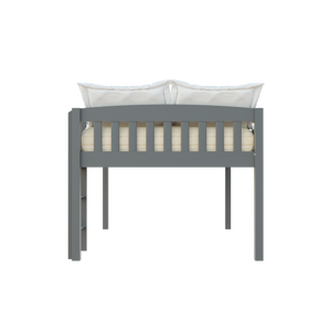 Homeroots Gray Solid Wood Twin Size Low Loft Bed  Solid Wood 490210