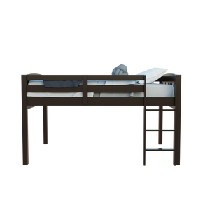 Homeroots Dark Brown Solid Wood Full Double Size Loft Bed Cappuccino Solid Wood 490211