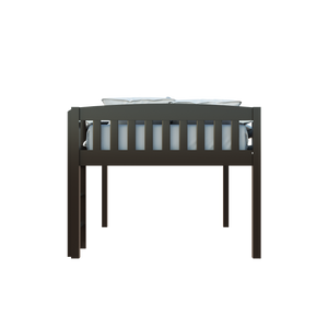 Homeroots Dark Brown Solid Wood Full Double Size Loft Bed Cappuccino Solid Wood 490211