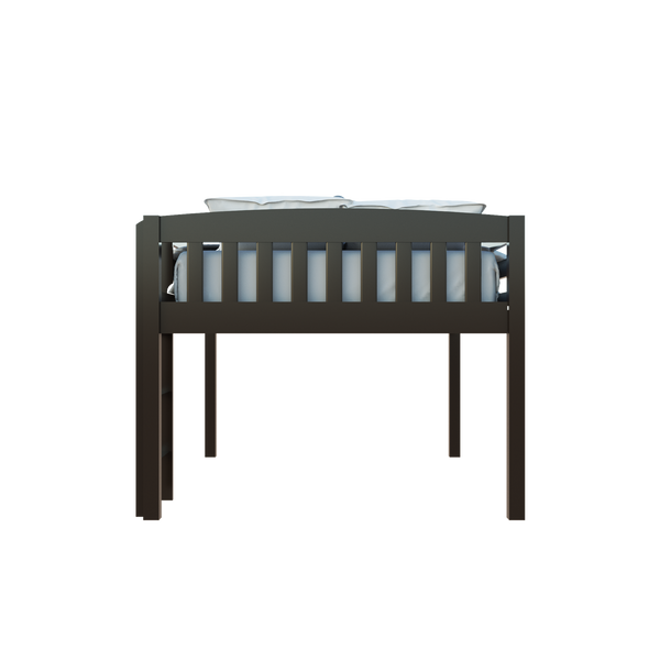 Homeroots Dark Brown Solid Wood Full Double Size Loft Bed Cappuccino Solid Wood 490211