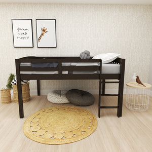 Homeroots Dark Brown Solid Wood Full Double Size Loft Bed Cappuccino Solid Wood 490211