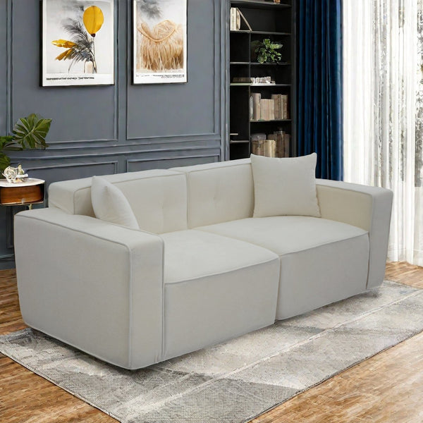 English Elm Full foam compression sofa Plush Teddy Velvet 2-3 Seat Mid-Century Loveseat with 72hr Rebound, Compact Dimensions W1183S00016