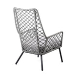 Homeroots 26" Gray And Black Steel Indoor Outdoor Dining Chair With Gray Cushion  Steel 490229