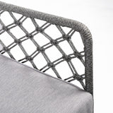 Homeroots 26" Gray And Black Steel Indoor Outdoor Dining Chair With Gray Cushion  Steel 490229