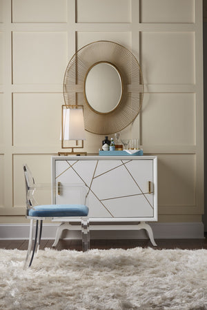 Wildwood Sinatra Revolving Drinks Cabinet With Red Interior And Polished Brass Accents For Glamorous Storage White/Cream 490238