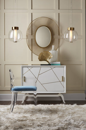 Wildwood Sinatra Revolving Drinks Cabinet With Red Interior And Polished Brass Accents For Glamorous Storage White/Cream 490238