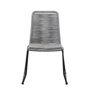 Homeroots Set Of Two 23" Gray Metal Outdoor Dining Chair  Gpc Steel Rope 490262