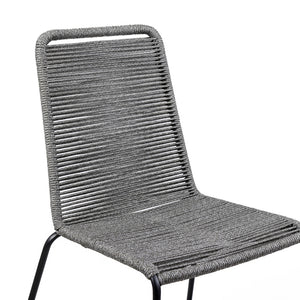 Homeroots Set Of Two 23" Gray Metal Outdoor Dining Chair  Gpc Steel Rope 490262
