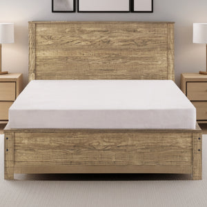 Homeroots Walnut Brown Solid Wood Queen Bed Frame Walnut Solid Wood 490279