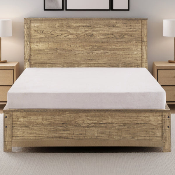 Homeroots Walnut Brown Solid Wood Queen Bed Frame Walnut Solid Wood 490279