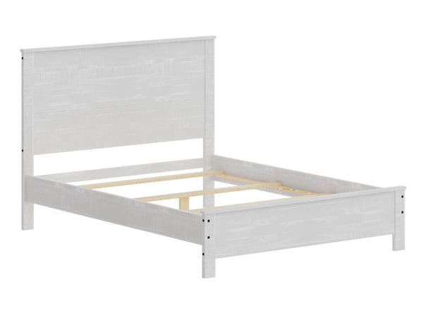 Homeroots White Solid Wood Queen Bed Frame White Solid Wood 490280