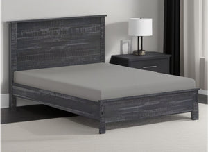 Homeroots Gray Solid Wood Queen Bed Frame  Solid Wood 490281