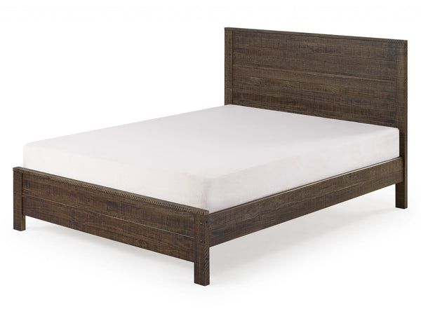 Homeroots Dark Brown Solid Wood Full Double Bed Frame Espresso Solid Wood 490282