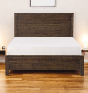 Homeroots Dark Brown Solid Wood Full Double Bed Frame Espresso Solid Wood 490282