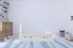 Homeroots White Solid Wood Full Double Bed Frame White Solid Wood 490283