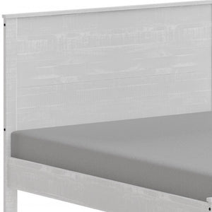HomeRoots White Solid Wood Full Bed Frame – Timeless Design with Rustic Grain, Easy Assembly & Sturdy Support White 490283