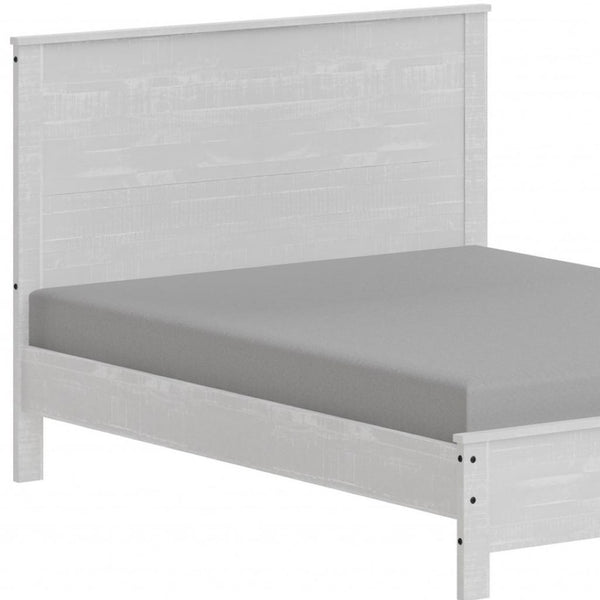 HomeRoots White Solid Wood Full Bed Frame – Timeless Design with Rustic Grain, Easy Assembly & Sturdy Support White 490283