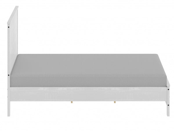 Homeroots White Solid Wood Full Double Bed Frame White Solid Wood 490283