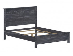 Homeroots Grey Solid Wood Full Double Bed Frame  Solid Wood 490284
