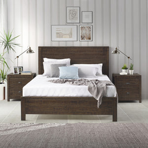 Homeroots Dark Brown Solid Wood Twin Bed Frame Espresso Solid Wood 490286