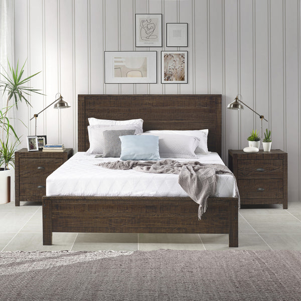 Homeroots Dark Brown Solid Wood Twin Bed Frame Espresso Solid Wood 490286