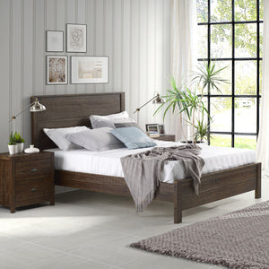 Homeroots Dark Brown Solid Wood Twin Bed Frame Espresso Solid Wood 490286