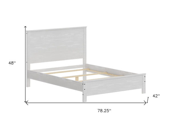 Homeroots White Solid Wood Twin Bed Frame  Solid Wood 490287