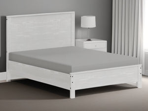 Homeroots White Solid Wood Twin Bed Frame  Solid Wood 490287
