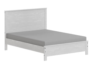 Homeroots White Solid Wood Twin Bed Frame  Solid Wood 490287