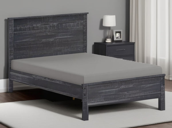 Homeroots Gray Solid Wood Twin Bed Frame Grey Solid Wood 490288