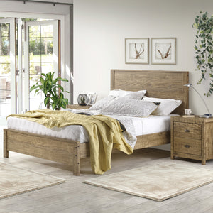 Homeroots Walnut Brown Solid Wood Twin Bed Frame Walnut Solid Wood 490289