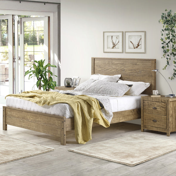 Homeroots Walnut Brown Solid Wood Twin Bed Frame Walnut Solid Wood 490289