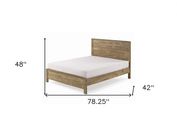 Homeroots Walnut Brown Solid Wood Twin Bed Frame Walnut Solid Wood 490289