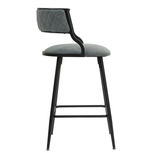 English Elm 26'' Modern Counter Height Bar Stools With Pu Upholstery & Sturdy Black Steel Frame For Kitchen Use W2215P196281