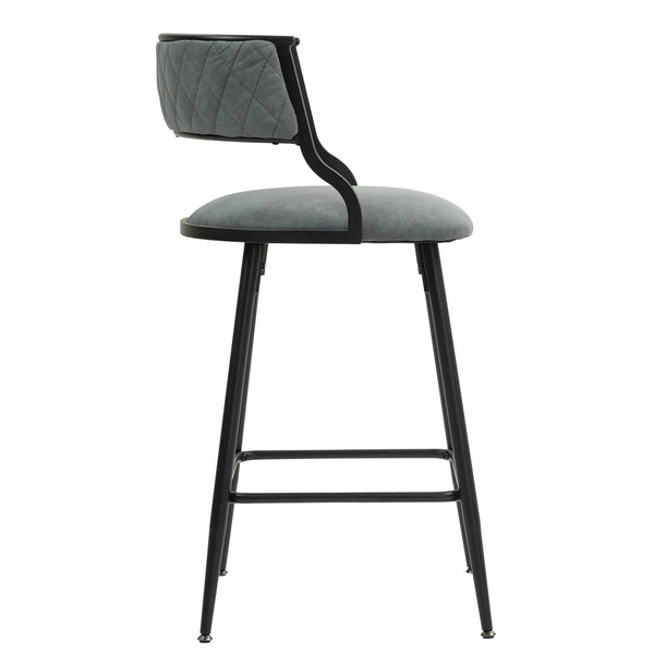 English Elm 26'' Modern Counter Height Bar Stools With Pu Upholstery & Sturdy Black Steel Frame For Kitchen Use W2215P196281