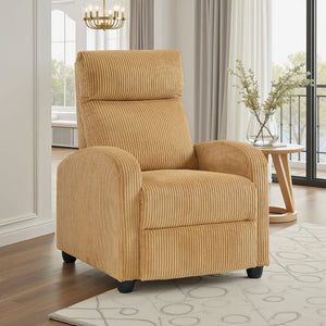 English Elm Pary Push Back Recliner in Sage Ribbed Corduroy with Pocket Coil Foam Support Yellow+Black B056P412637