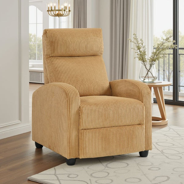 English Elm Pary Push Back Recliner in Sage Ribbed Corduroy with Pocket Coil Foam Support Yellow+Black B056P412637