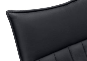 HomeRoots Set of Two Modern Tufted Black Faux Leather Dining Chairs with Metal Legs for Stylish Comfort 490315