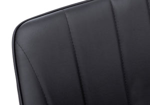 HomeRoots Set of Two Elegant Tufted Black Faux Leather Dining Arm Chairs for Modern Home Décor 490317