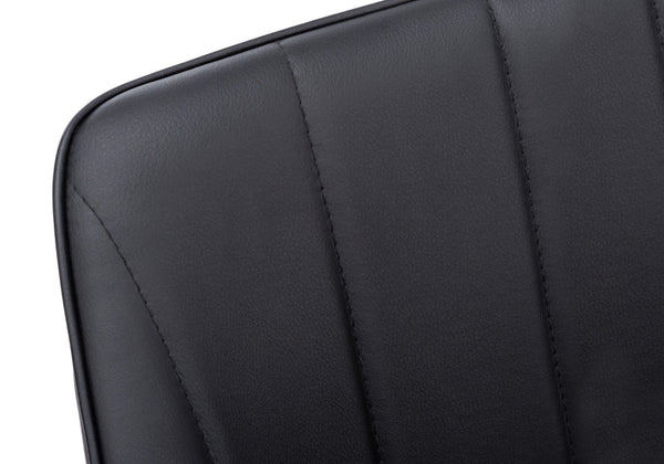 HomeRoots Set of Two Elegant Tufted Black Faux Leather Dining Arm Chairs for Modern Home Décor 490317