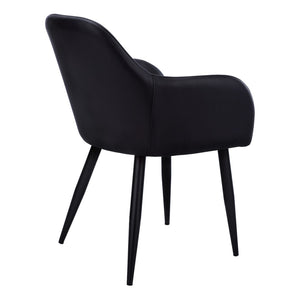 HomeRoots Set of Two Stylish Black Faux Leather Dining Arm Chairs – Comfortable, Versatile Seating for Any Space 490321