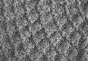 Homeroots 12" Gray Cotton Blend And Natural Round Ottoman   490335