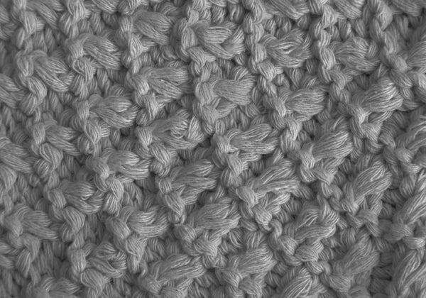 Homeroots 12" Gray Cotton Blend And Natural Round Ottoman   490335