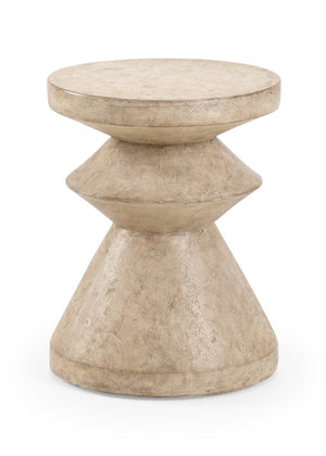 Wildwood Triptic Sculptural Stool — Lightweight Concrete-Look Side Table, 18"H Tripod Pedestal For Small Spaces 490342