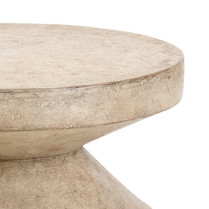 Wildwood Triptic Sculptural Stool — Lightweight Concrete-Look Side Table, 18"H Tripod Pedestal For Small Spaces 490342