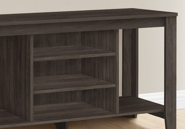 HomeRoots 48" Brown Open Shelving TV Stand for Stylish Organization & Easy Access to Media Devices & Decor 490353