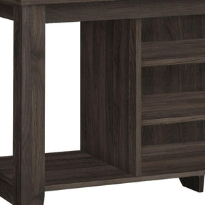 HomeRoots 48" Brown Open Shelving TV Stand for Stylish Organization & Easy Access to Media Devices & Decor 490353