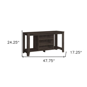 Homeroots 48" Brown Open Shelving Tv Stand  Manufactured Wood 490353
