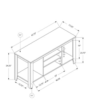 HomeRoots 48" Brown Open Shelving TV Stand for Stylish Organization & Easy Access to Media Devices & Decor 490353