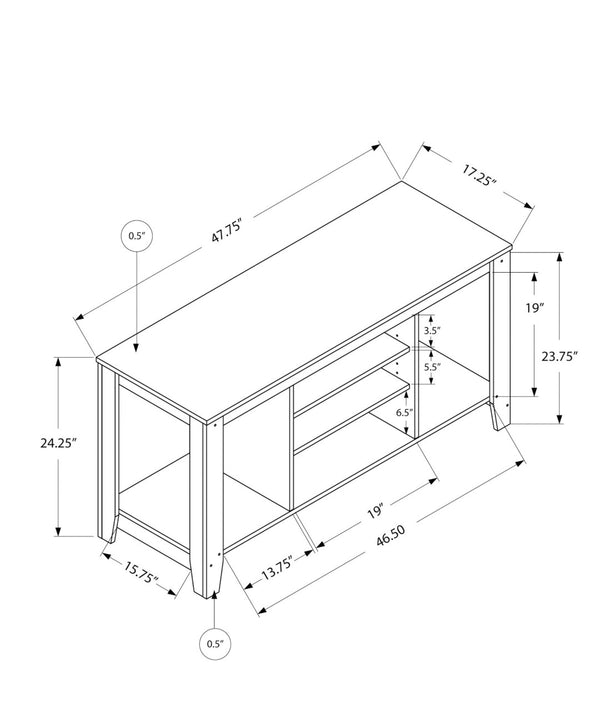 HomeRoots 48" Brown Open Shelving TV Stand for Stylish Organization & Easy Access to Media Devices & Decor 490353